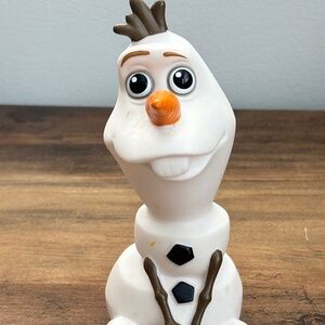 Disney Frozen OLAF Snowman Vinyl Sitting Toy Figure Bath Toy Cake Topper 5.75"